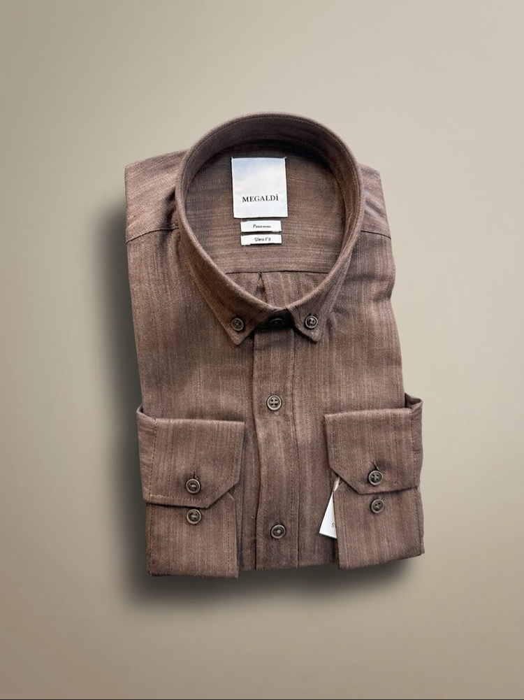 REGULAR FIT CEPSİZ ERKEK KETEN GÖMLEK