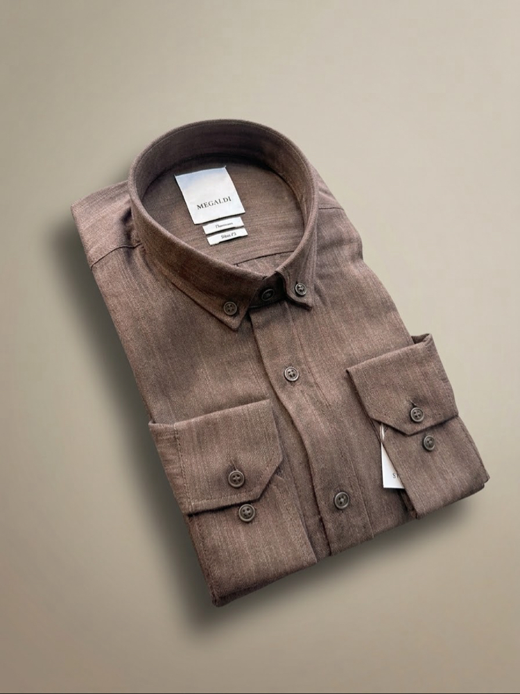 REGULAR FIT CEPSİZ ERKEK KETEN GÖMLEK