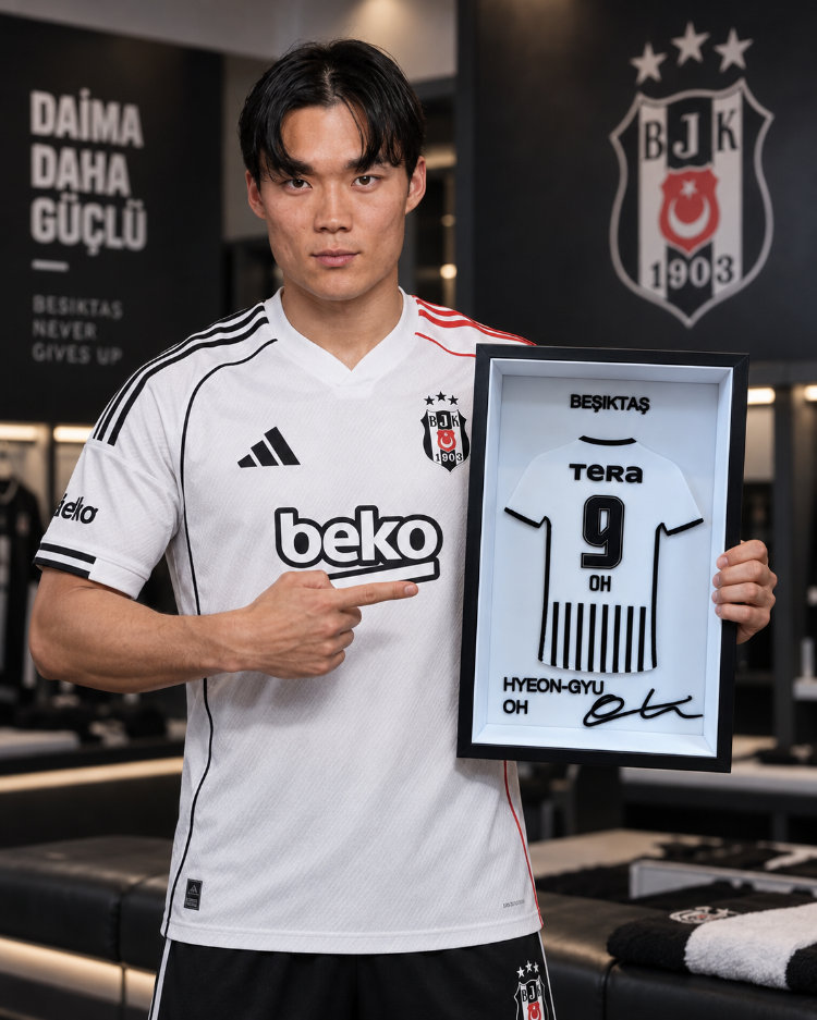 Oh Hyeon-gyu - Beşiktaş JK - İmzalı Forma Çerçevesi