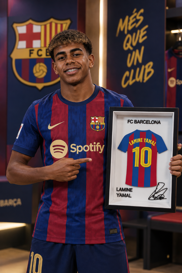 Lamine Yamal - FC Barcelona - İmzalı Forma Çerçevesi