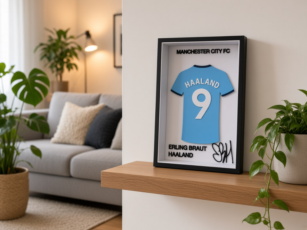 Erling Haaland - Manchester City FC - İmzalı Forma Çerçevesi