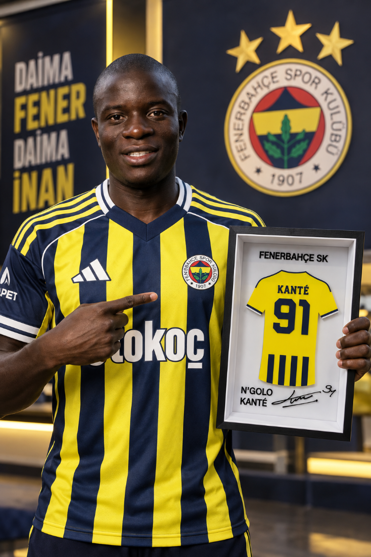 NGolo Kanté - Fenerbahçe SK - İmzalı Forma Çerçevesi
