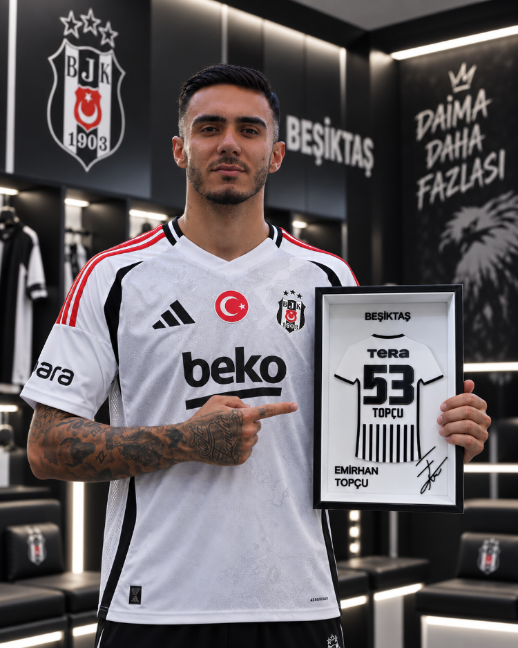 Emirhan Topçu - Beşiktaş JK - İmzalı Forma Çerçevesi