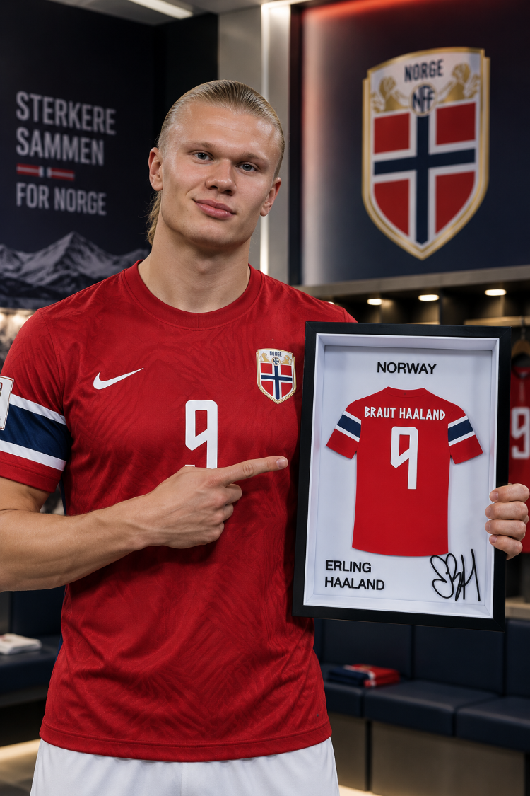 Erling Haaland - Norveç - İmzalı Forma Çerçevesi