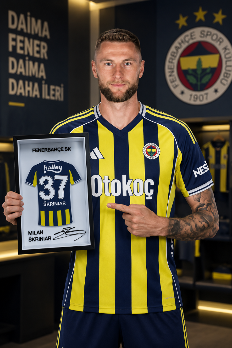 Milan Škriniar - Fenerbahçe SK - İmzalı Forma Çerçevesi
