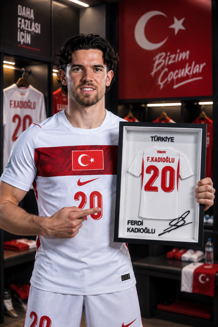 Ferdi Kadıoğlu - Türkiye Milli Takım - İmzalı Forma Çerçevesi