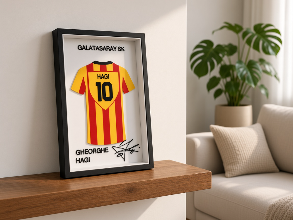 Gheorghe Hagi - Galatasaray SK - İmzalı Forma Çerçevesi - Karpatların Maradonası