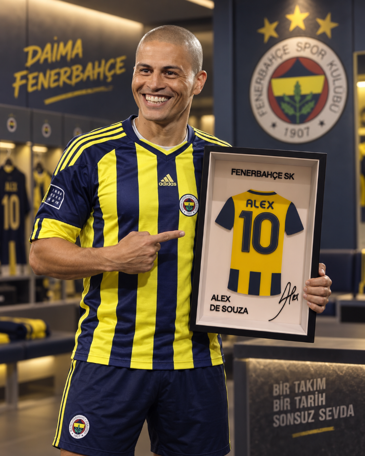 Alex de Souza - Fenerbahçe SK - İmzalı Forma Çerçevesi