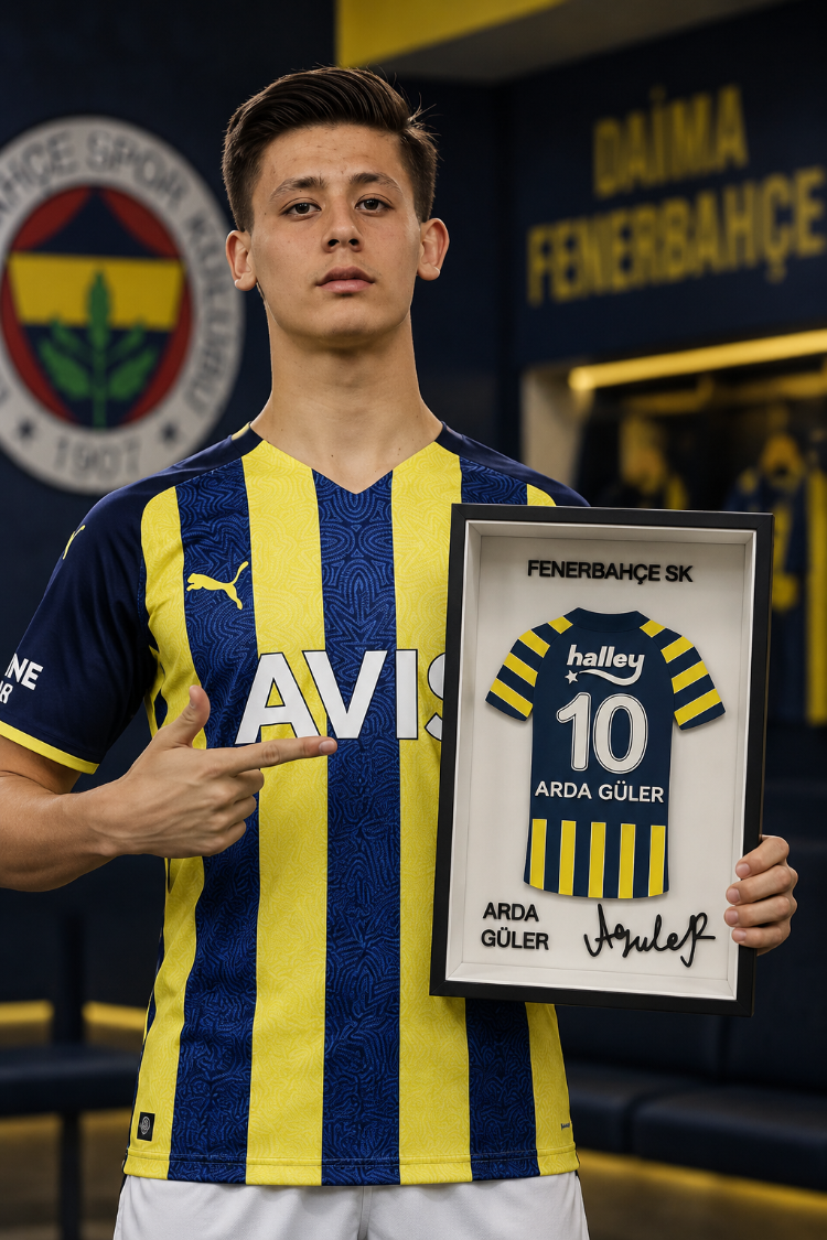 Arda Güler - Fenerbahçe SK - İmzalı Forma Çerçevesi