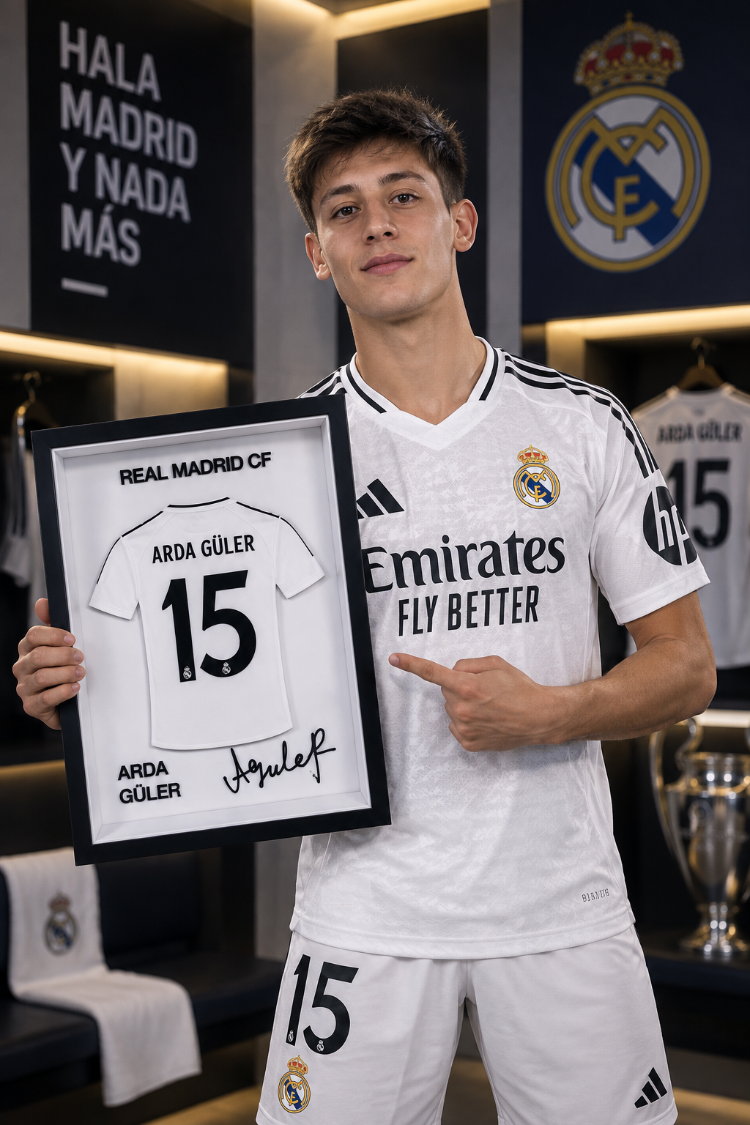Arda Güler - Real Madrid - İmzalı Forma Çerçevesi
