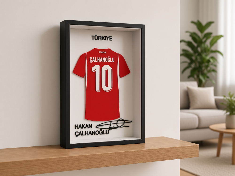 Hakan Çalhanoğlu - Türkiye Milli Takım - İmzalı Forma Çerçevesi