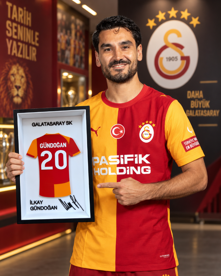 İlkay Gündoğan - Galatasaray SK - İmzalı Forma Çerçevesi