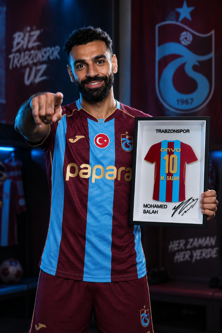 Mohamed Salah - Trabzonspor - İmzalı Forma Çerçevesi