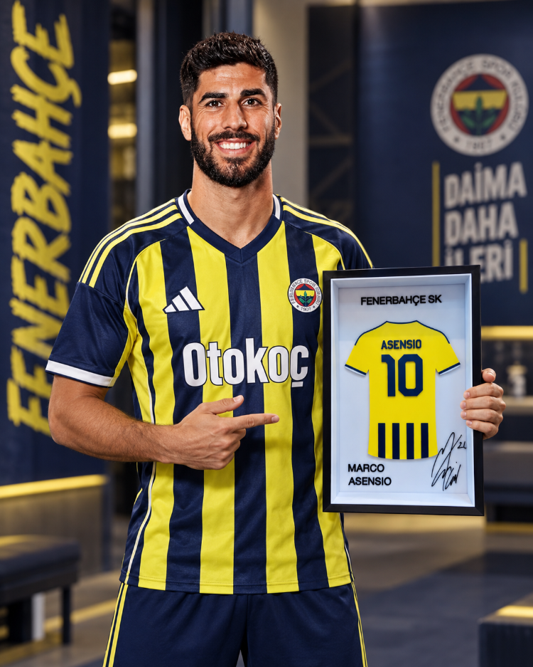 Marco Asensio - Fenerbahçe SK - İmzalı Forma Çerçevesi