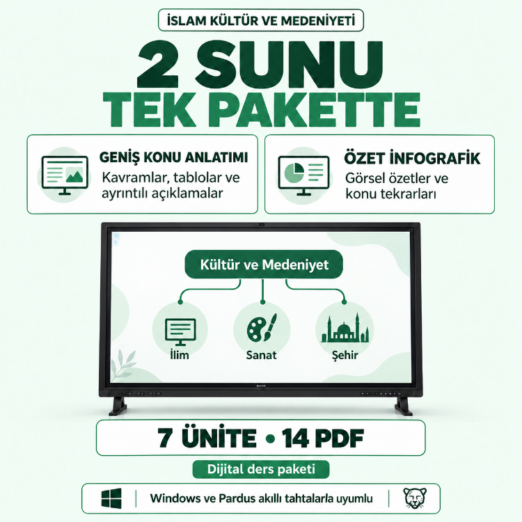İslam Kültür ve Medeniyeti Öğretmen Ders Paketi | 2 Sunu Tek Pakette