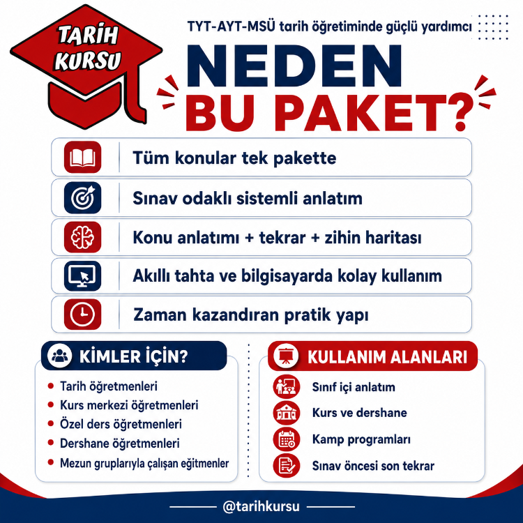 2026-2027 TYT-AYT-MSÜ Tarih Öğretmen Kurs Paketi 
