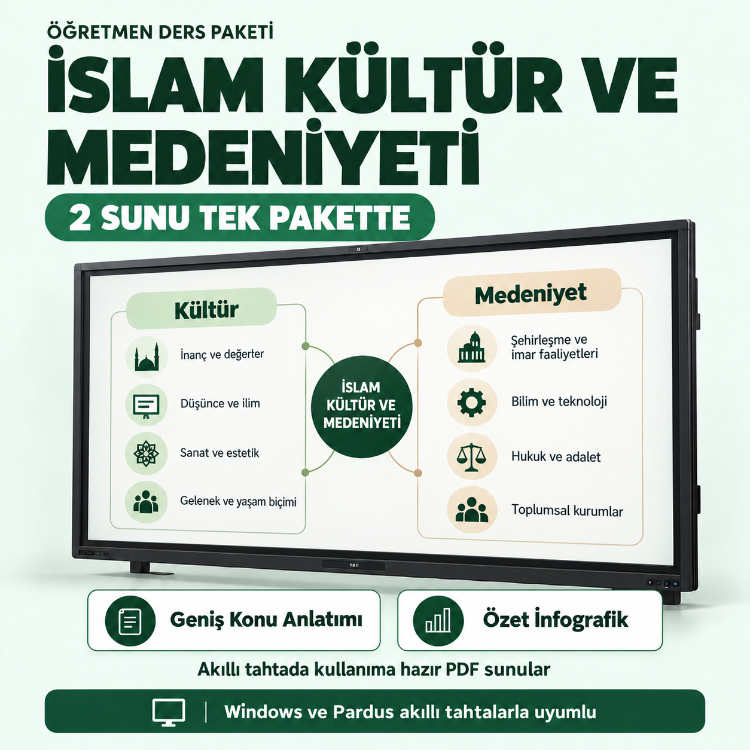İslam Kültür ve Medeniyeti Öğretmen Ders Paketi | 2 Sunu Tek Pakette