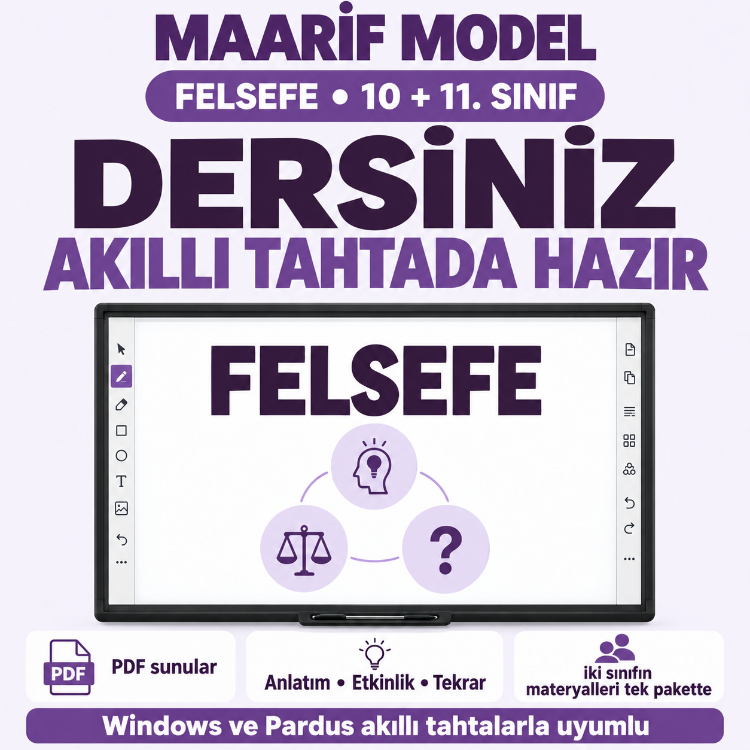 Maarif Model Felsefe Öğretmen Ders Paketi | 10 ve 11. Sınıf | 3 Sunu Tek Pakette