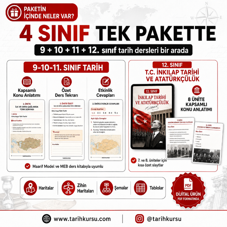 2026-2027 Zorunlu Tarih Dersleri Öğretmen Paketi | 9 + 10 + 11 + 12