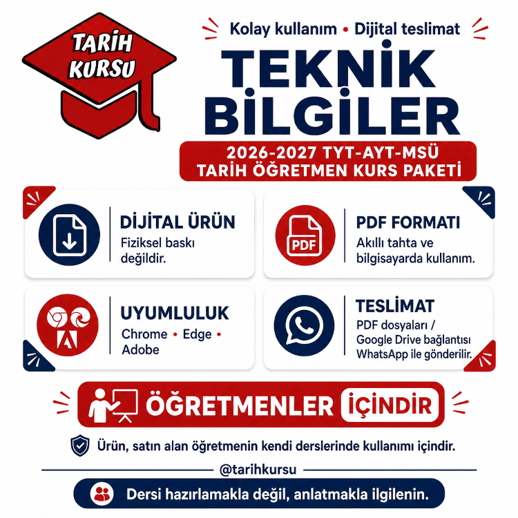 2026-2027 TYT-AYT-MSÜ Tarih Öğretmen Kurs Paketi 