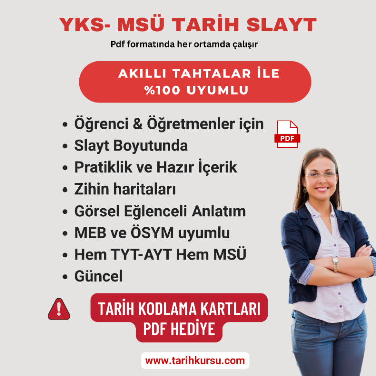 YKS & MSÜ TARİH DERS NOTLARI (Zihin Haritası ve Özel Kodlama Temelli Full PDF Paketi)