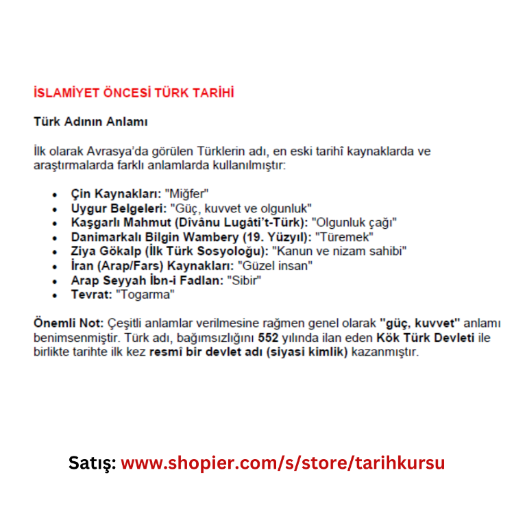 KPSS & EKPSS TARİH KAPSAMLI ÖĞRENCİ ÇALIŞMA NOTLARI (PDF)