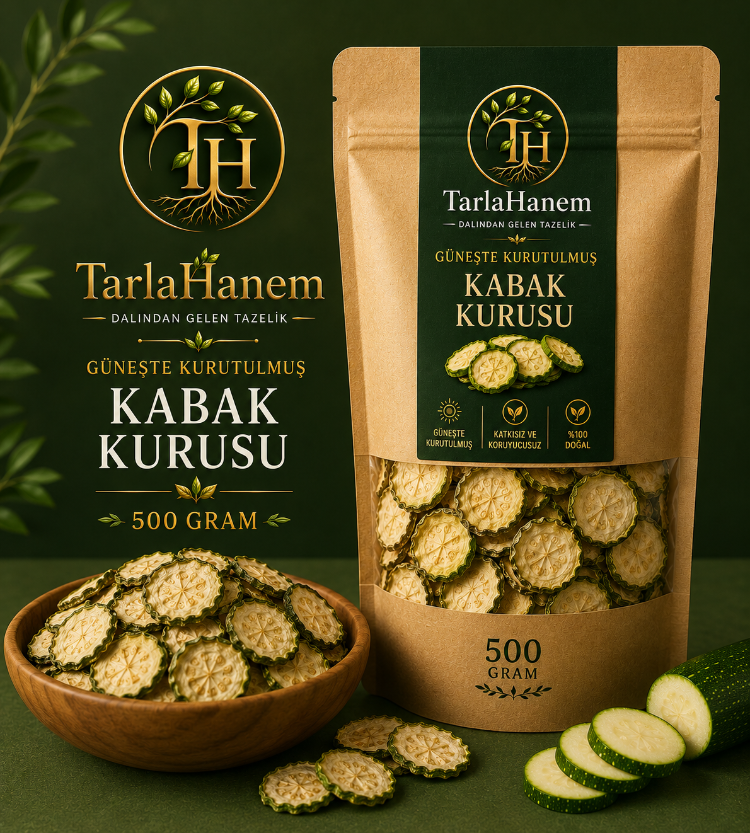 GÜNEŞTE KURUTULMUŞ YUVARLAK DİLİM KABAK ( 500 GRAM)