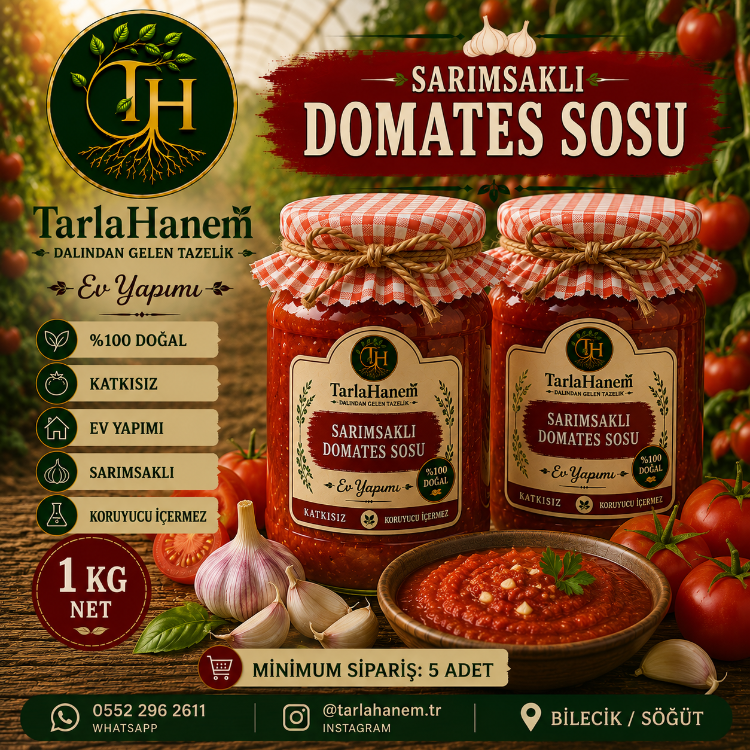 Bizimle iletişime geçin SARIMSAKLI DOMATES SOSU (en az 5 adet sipariş)