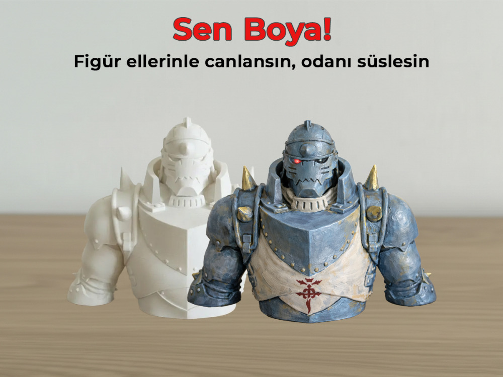 Alphonse Elric Figür Boyama Kiti - Bir Zırha Hapsedilmiş Koca Yürekli Sanat
