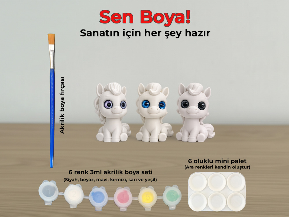 My Little Pony DIY Mini Set - 3’lü Paket & Sürpriz Göz Detaylı