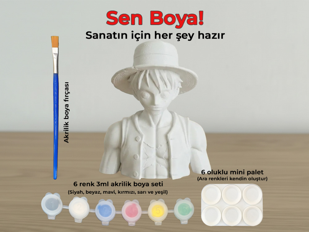 Monkey D. Luffy Figür Boyama Kiti - Kendi Korsanlar Kralını Yarat