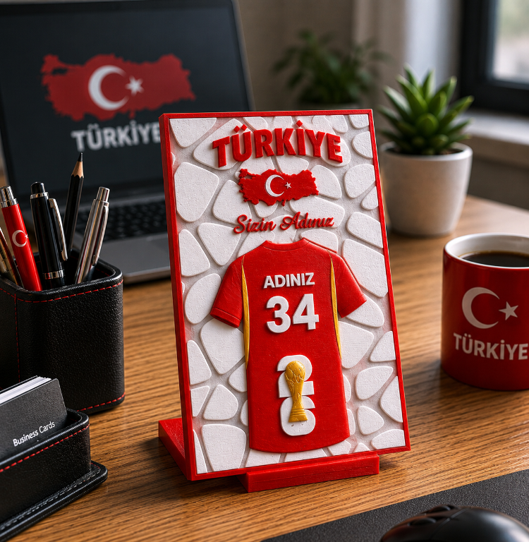 Kişiye Özel Türkiye Milli Takım Masaüstü Plaketi