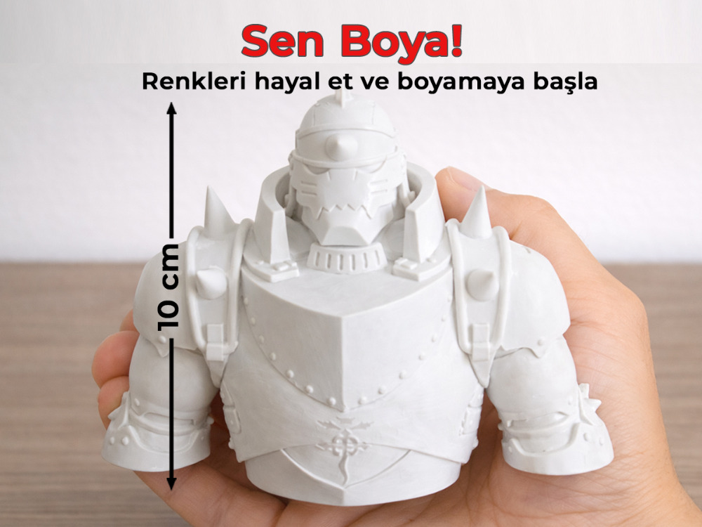 Alphonse Elric Figür Boyama Kiti - Bir Zırha Hapsedilmiş Koca Yürekli Sanat