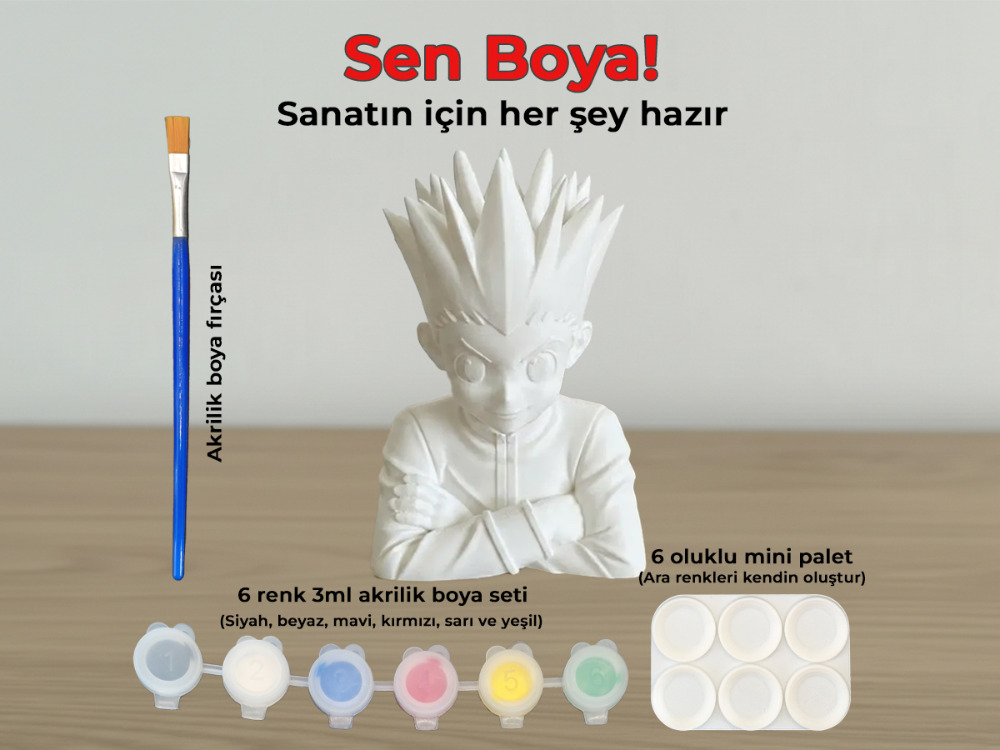 Gon Freecss Figür Boyama Kiti - Kendi Avcı Hikayeni Renklendirmeye Başla