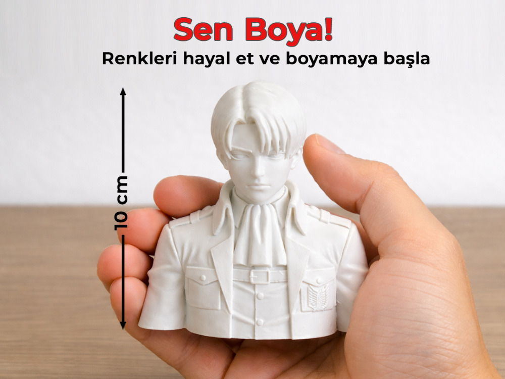 Levi Ackerman Figür Boyama Kiti - İnsanlığın En Güçlü Askerini Sen Renklendir