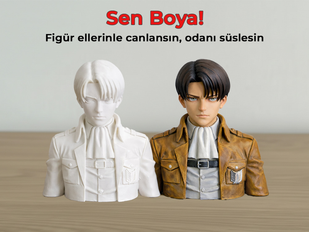 Levi Ackerman Figür Boyama Kiti - İnsanlığın En Güçlü Askerini Sen Renklendir