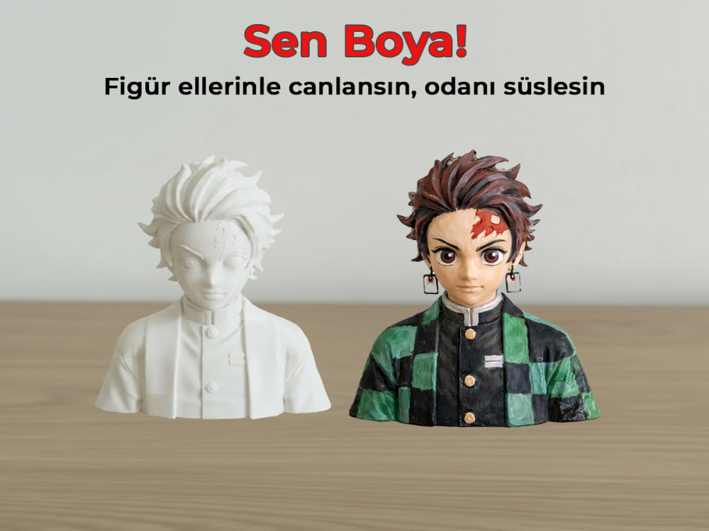Tanjiro Kamado Figür Boyama Kiti - Kendi İblis Keser Hikayeni Başlat