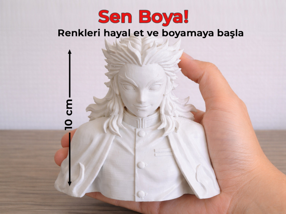 Rengoku Kyoujurou Figür Boyama Kiti - Kalbini Ateşle ve Sanatını Yansıt