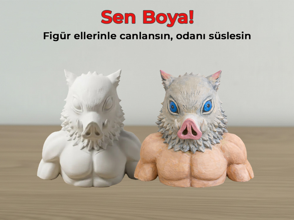 Inosuke Hashibira Figür Boyama Kiti - Dağların Kralını Kendi Ellerinle Yarat