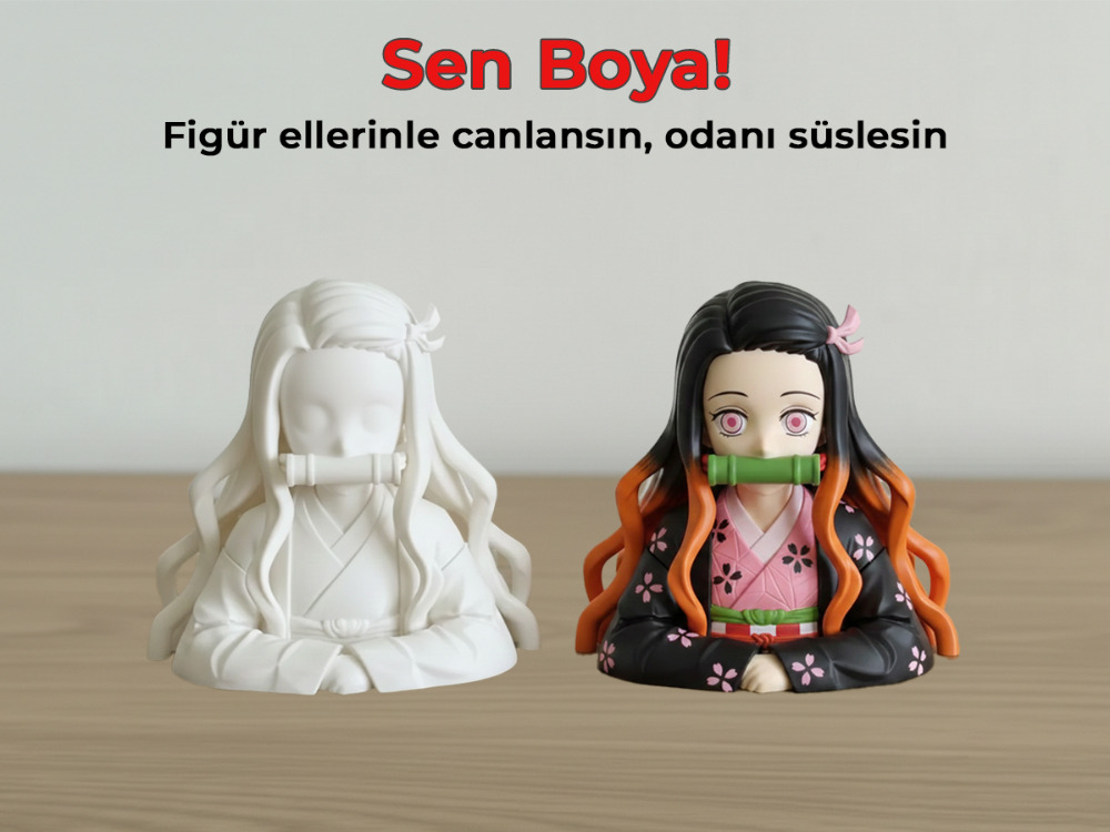 Nezuko Kamado Figür Boyama Kiti - En Sevilen İblis Kız Şimdi Senin Sanatın