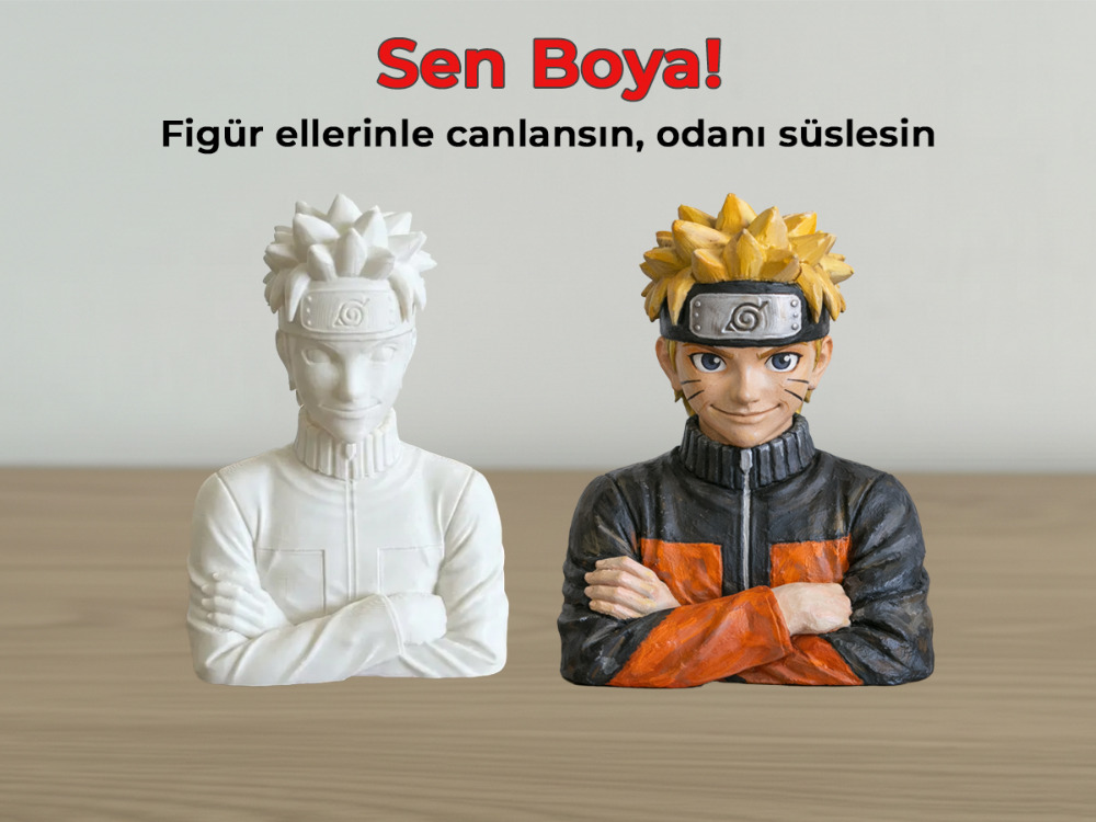 Naruto Uzumaki Figür Boyama Kiti - Geleceğin Hokagesini Kendi Ellerinle Renklendir
