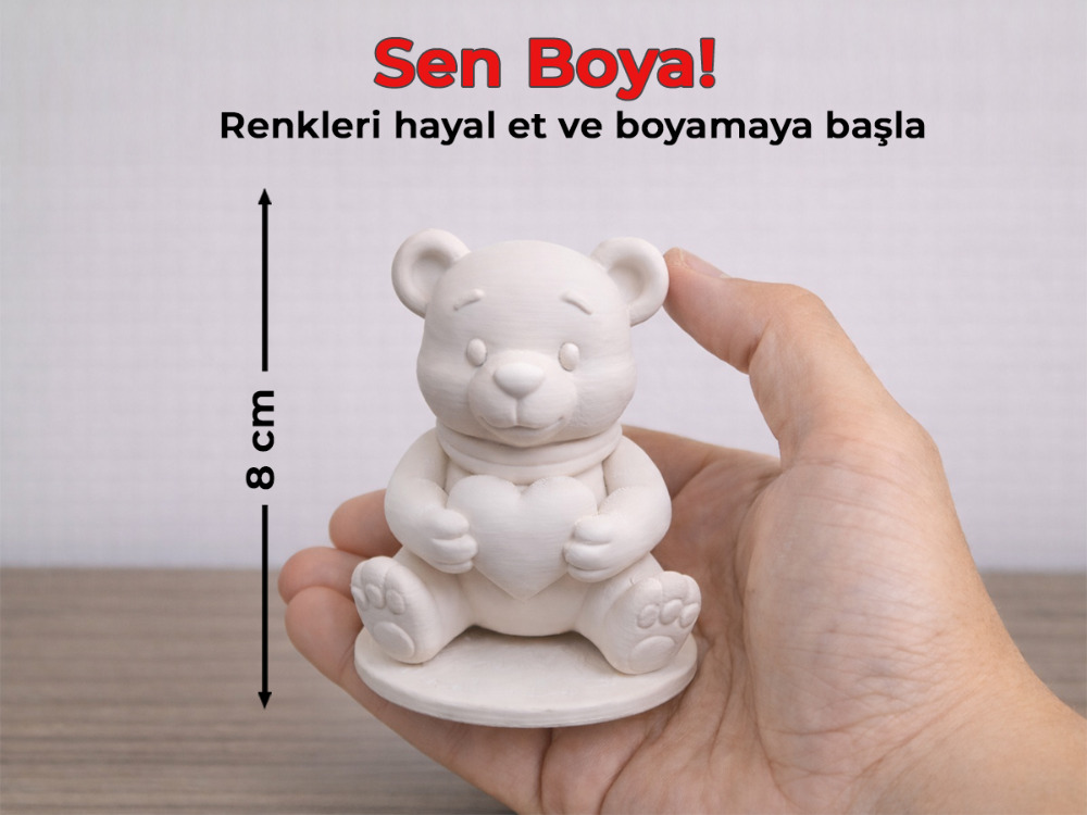 Kalpli Ayıcık DIY Boyama Seti - Sevgini Renklerle Anlat