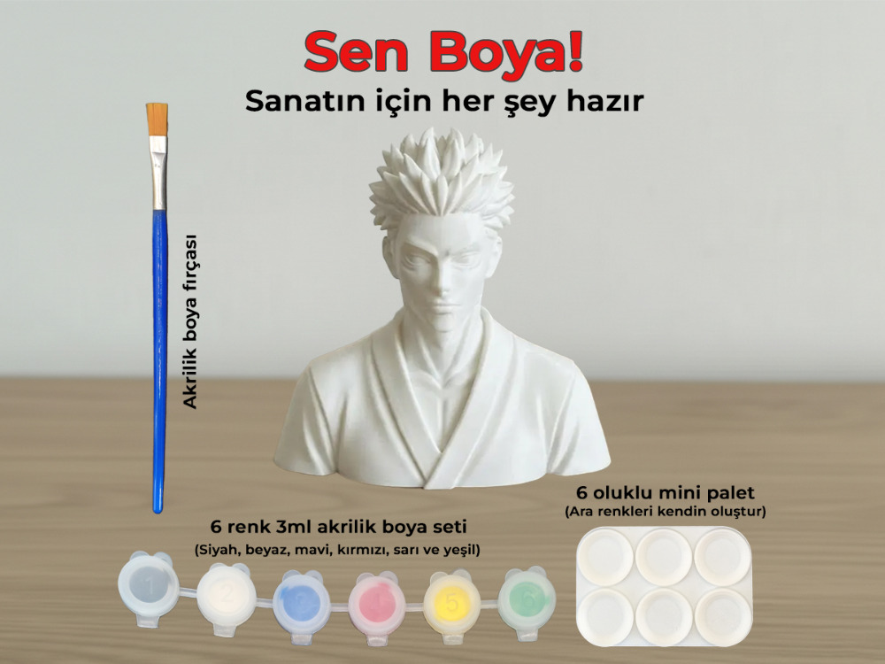 Sukuna Figür Boyama Kiti - Kendi Lanetler Kralını Yarat (Full Set)