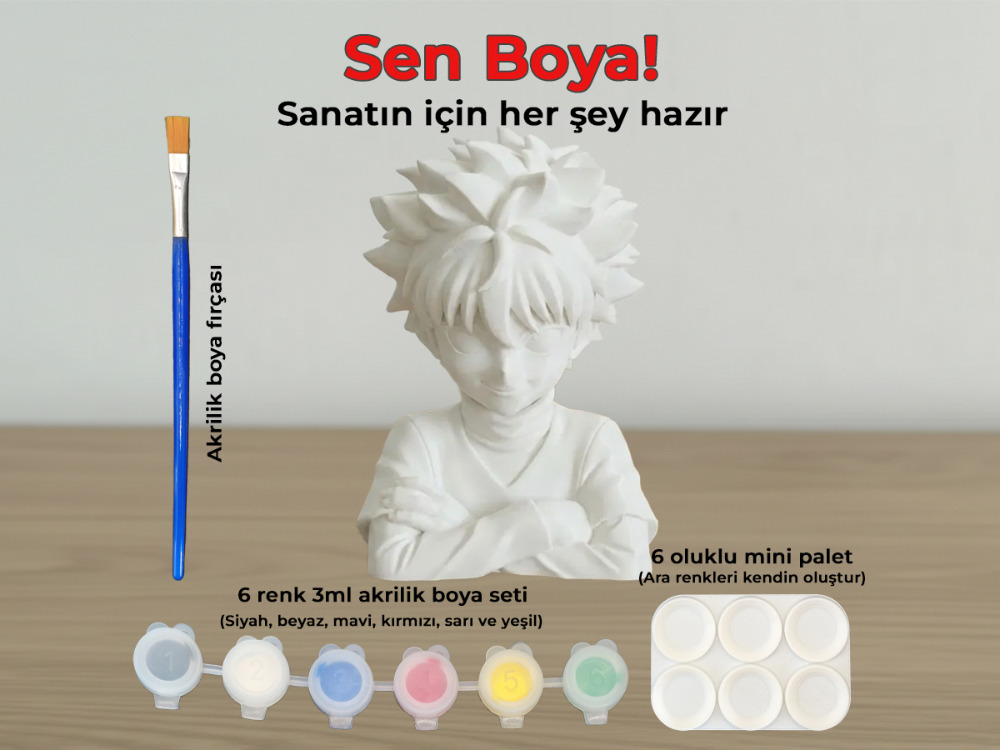 Killua Zoldyck Figür Boyama Kiti - Elektriğin Hızını Sanatınla Yakala