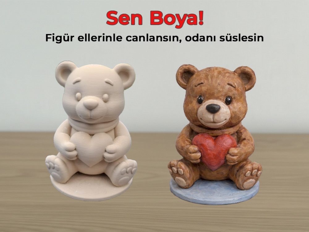 Kalpli Ayıcık DIY Boyama Seti - Sevgini Renklerle Anlat