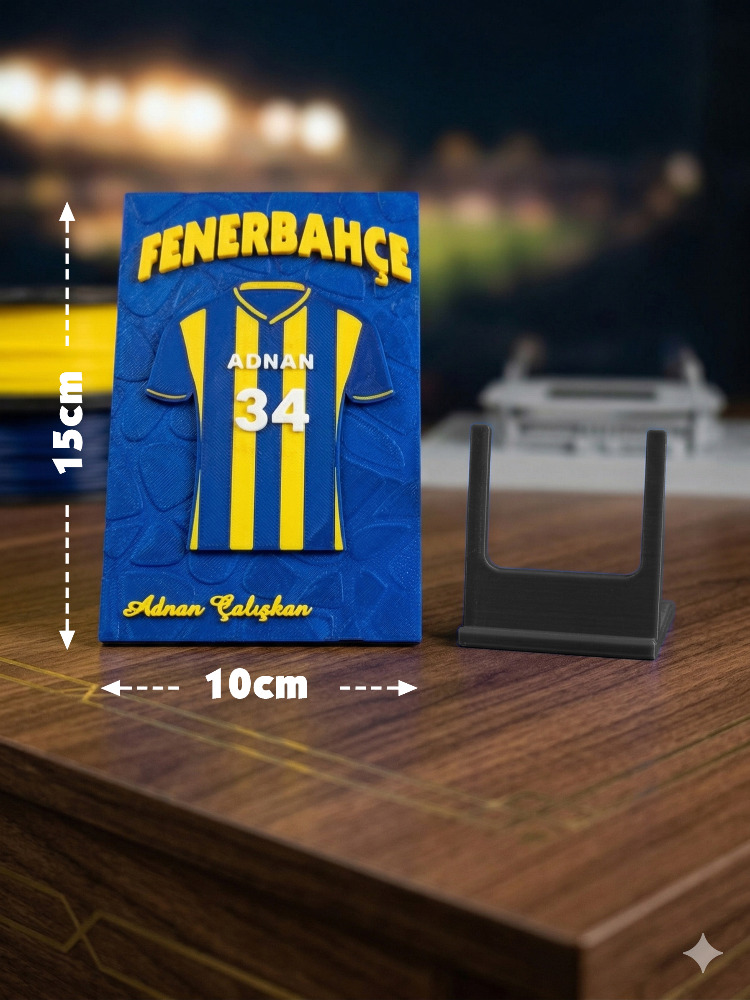 İsme Özel Detaylı 3D Takım Forma Plaketi