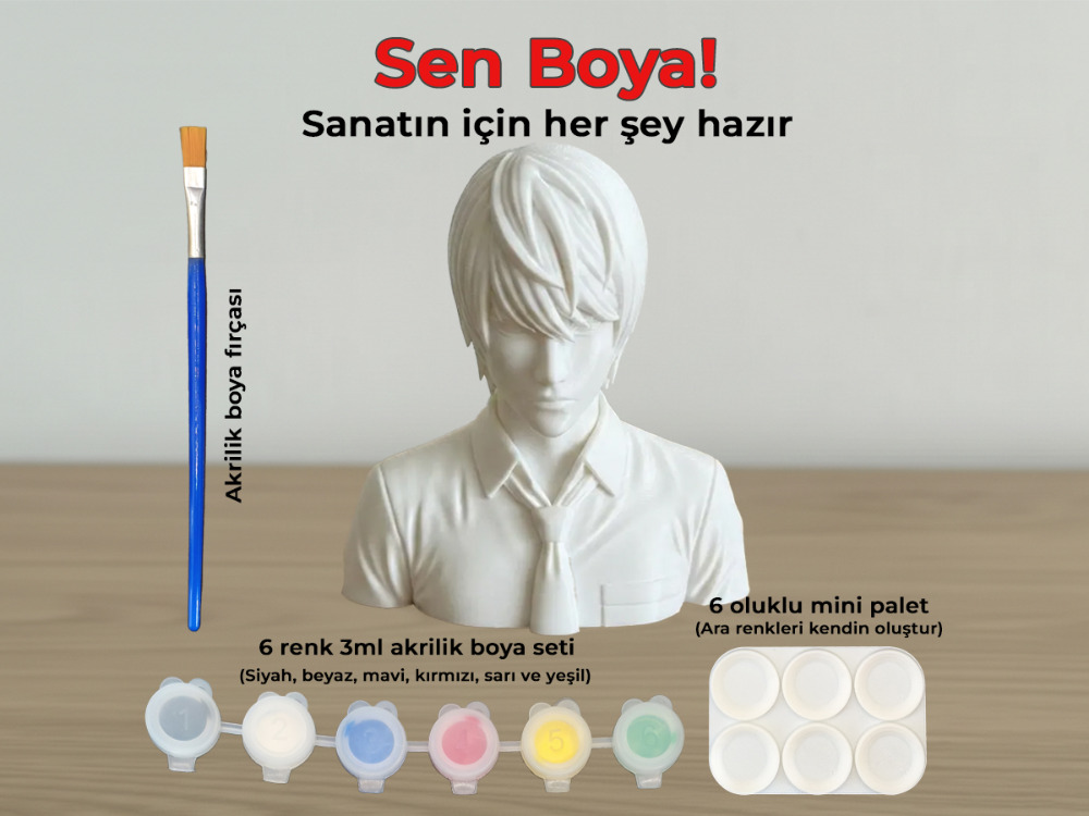 Light Yagami Figür Boyama Kiti - Yeni Dünyanın Tanrısını Sen Renklendir