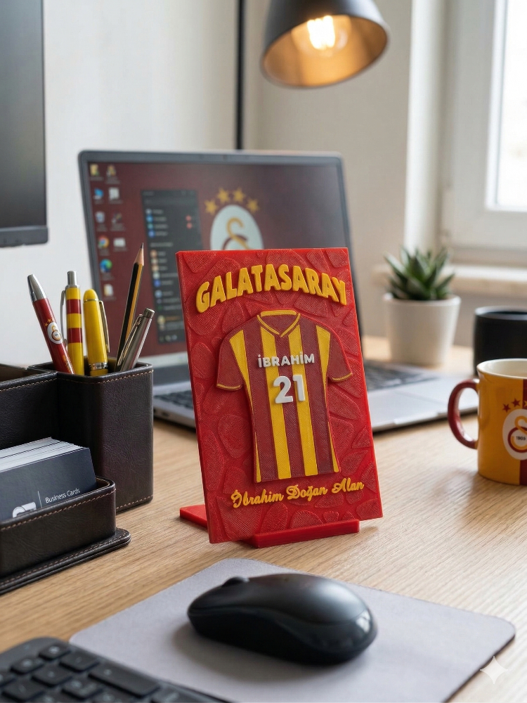 İsme Özel Detaylı 3D Takım Forma Plaketi