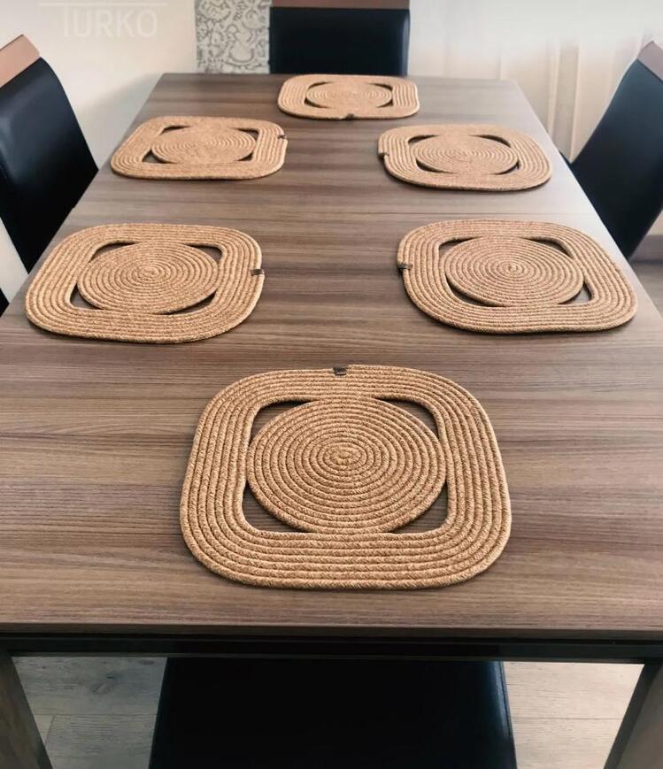 JÜT HASIR GÖRÜNÜMLÜ SUPLA TAKIMI 6'LI
