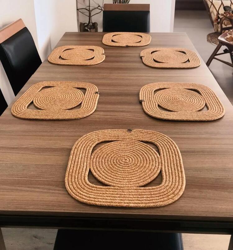 JÜT HASIR GÖRÜNÜMLÜ SUPLA TAKIMI 6'LI